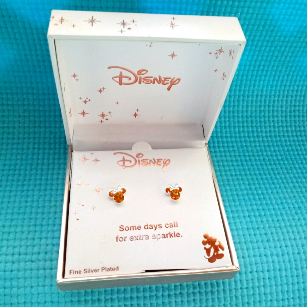 Disney Minnie mouse Fine Silver Plated Stud Earrings - Yellow